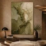 Forest Moss Olive Textures Wabi Sabi Wall Art Canvas Print - Image 5