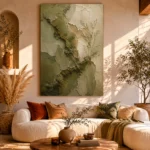 Forest Moss Olive Textures Wabi Sabi Wall Art Canvas Print - Image 8