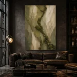 Sage Olive Organic Layers Wabi Sabi Wall Art Canvas Print - Image 4