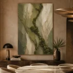 Sage Olive Organic Layers Wabi Sabi Wall Art Canvas Print - Image 5