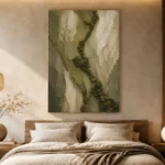 Sage Olive Organic Layers Wabi Sabi Wall Art Canvas Print - Image 6