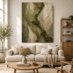 Sage Olive Organic Layers Wabi Sabi Wall Art Canvas Print - Image 7