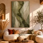 Sage Olive Organic Layers Wabi Sabi Wall Art Canvas Print - Image 8