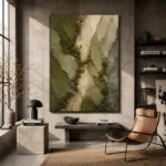 Forest Floor Olive Layers Wabi Sabi Wall Art Canvas Print - Image 3