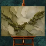 Olive Sage Organic Moss Textures Wabi Sabi Wall Art Canvas Print - Image 2