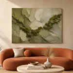Olive Sage Organic Moss Textures Wabi Sabi Wall Art Canvas Print - Image 3