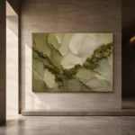 Olive Sage Organic Moss Textures Wabi Sabi Wall Art Canvas Print - Image 5