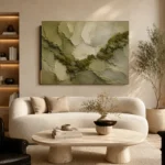 Olive Sage Organic Moss Textures Wabi Sabi Wall Art Canvas Print - Image 6
