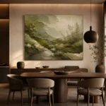 Moss Landscape Olive Textures Wabi Sabi Wall Art Canvas Print - Image 4