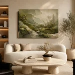 Moss Landscape Olive Textures Wabi Sabi Wall Art Canvas Print - Image 6