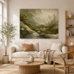 Moss Landscape Olive Textures Wabi Sabi Wall Art Canvas Print - Image 7