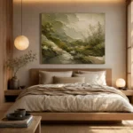 Moss Landscape Olive Textures Wabi Sabi Wall Art Canvas Print - Image 8