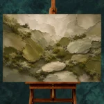 Ancient Stone Moss Textures Wabi Sabi Wall Art Canvas Print - Image 2