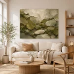 Ancient Stone Moss Textures Wabi Sabi Wall Art Canvas Print - Image 7