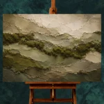 Flowing Moss Earth Layers Wabi Sabi Wall Art Canvas Print - Image 2
