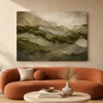 Flowing Moss Earth Layers Wabi Sabi Wall Art Canvas Print - Image 3