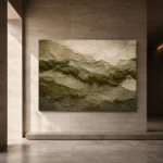 Flowing Moss Earth Layers Wabi Sabi Wall Art Canvas Print - Image 5