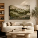Flowing Moss Earth Layers Wabi Sabi Wall Art Canvas Print - Image 6