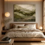 Flowing Moss Earth Layers Wabi Sabi Wall Art Canvas Print - Image 8
