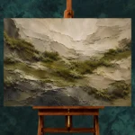Woodland Moss Stone Layers Wabi Sabi Wall Art Canvas Print - Image 2