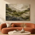 Woodland Moss Stone Layers Wabi Sabi Wall Art Canvas Print - Image 3