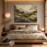 Woodland Moss Stone Layers Wabi Sabi Wall Art Canvas Print - Image 8
