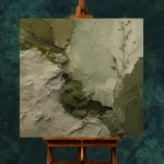 Olive Sage Moss Textures Wabi Sabi Wall Art Canvas Print - Image 2