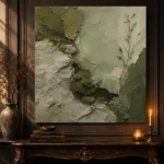 Olive Sage Moss Textures Wabi Sabi Wall Art Canvas Print - Image 4