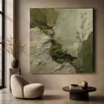 Olive Sage Moss Textures Wabi Sabi Wall Art Canvas Print - Image 6