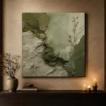Olive Sage Moss Textures Wabi Sabi Wall Art Canvas Print - Image 7