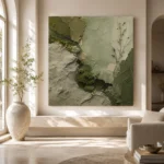 Olive Sage Moss Textures Wabi Sabi Wall Art Canvas Print - Image 8