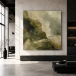 Olive Moss Abstract Wabi Sabi Wall Art Canvas Print - Image 5
