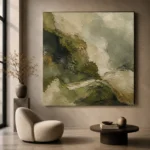 Olive Moss Abstract Wabi Sabi Wall Art Canvas Print - Image 6