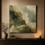 Olive Moss Abstract Wabi Sabi Wall Art Canvas Print - Image 7