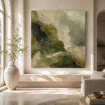 Olive Moss Abstract Wabi Sabi Wall Art Canvas Print - Image 8