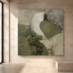 Sage Olive Moss Wabi Sabi Wall Art Canvas Print - Image 3