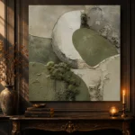 Sage Olive Moss Wabi Sabi Wall Art Canvas Print - Image 4
