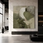 Sage Olive Moss Wabi Sabi Wall Art Canvas Print - Image 5