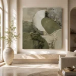 Sage Olive Moss Wabi Sabi Wall Art Canvas Print - Image 8