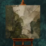 Deep Olive Botanical Wabi Sabi Wall Art Canvas Print - Image 2