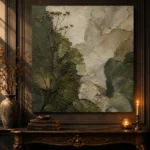 Deep Olive Botanical Wabi Sabi Wall Art Canvas Print - Image 4