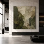 Deep Olive Botanical Wabi Sabi Wall Art Canvas Print - Image 5