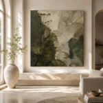 Deep Olive Botanical Wabi Sabi Wall Art Canvas Print - Image 8