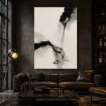 Black Ink Minimal Wabi Sabi Wall Art Canvas Print - Image 4