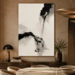 Black Ink Minimal Wabi Sabi Wall Art Canvas Print - Image 5