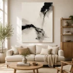 Black Ink Minimal Wabi Sabi Wall Art Canvas Print - Image 7
