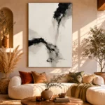 Black Ink Minimal Wabi Sabi Wall Art Canvas Print - Image 8