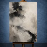 Charcoal Ink Wash Wabi Sabi Wall Art Canvas Print - Image 2