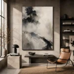 Charcoal Ink Wash Wabi Sabi Wall Art Canvas Print - Image 3