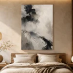 Charcoal Ink Wash Wabi Sabi Wall Art Canvas Print - Image 6
